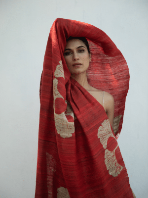 red silk scarf