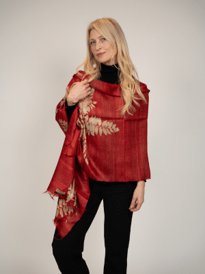 Tussar Silk Scarf Ava Red