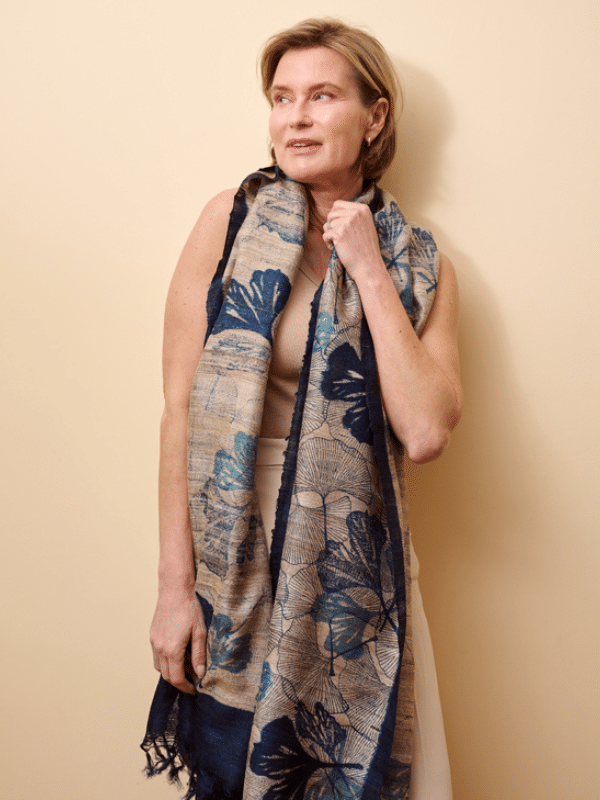 AVA blue silk scarf