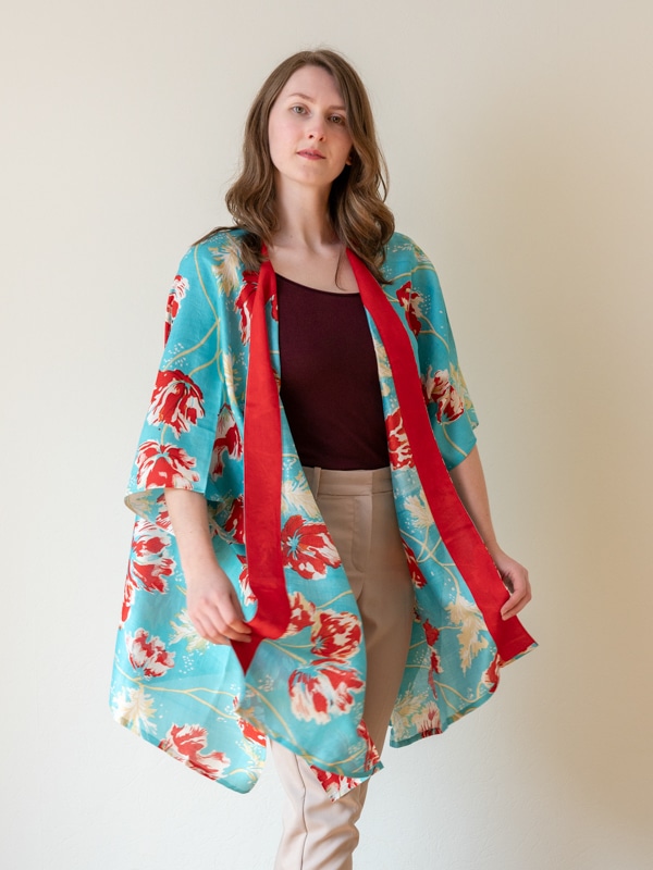 opal silk kimono