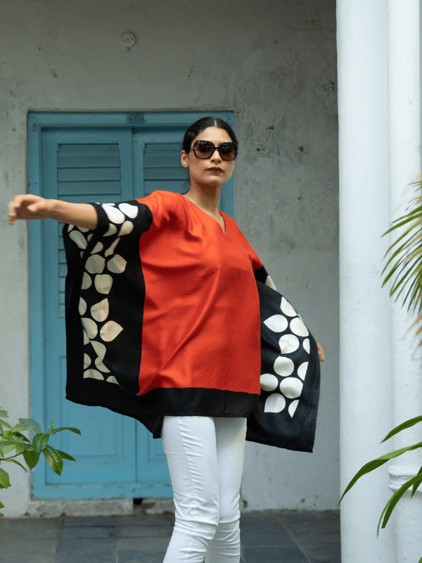 silk kimono top orange 1