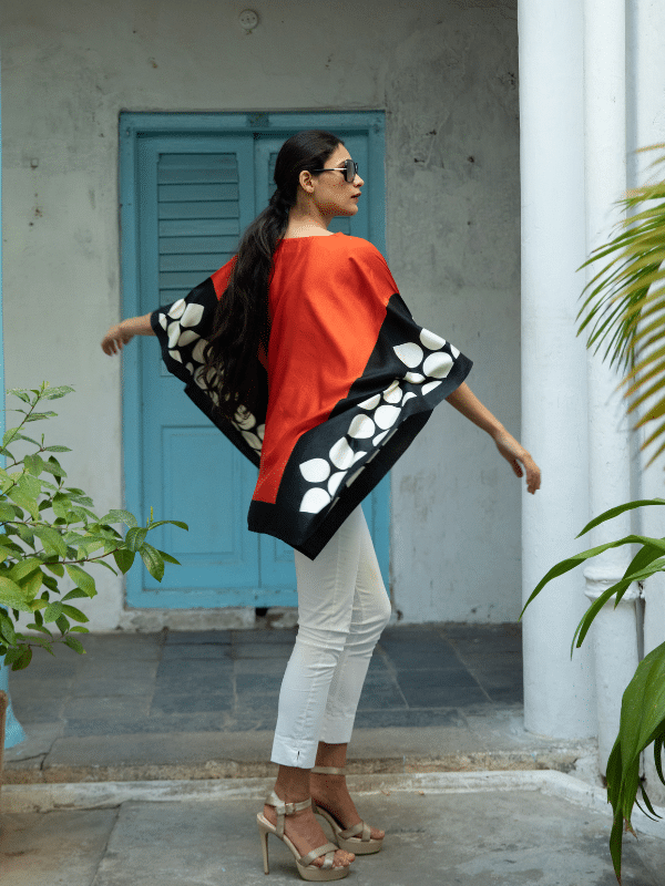 silk kimono top orange 1