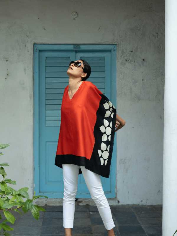 silk kimono top orange 3